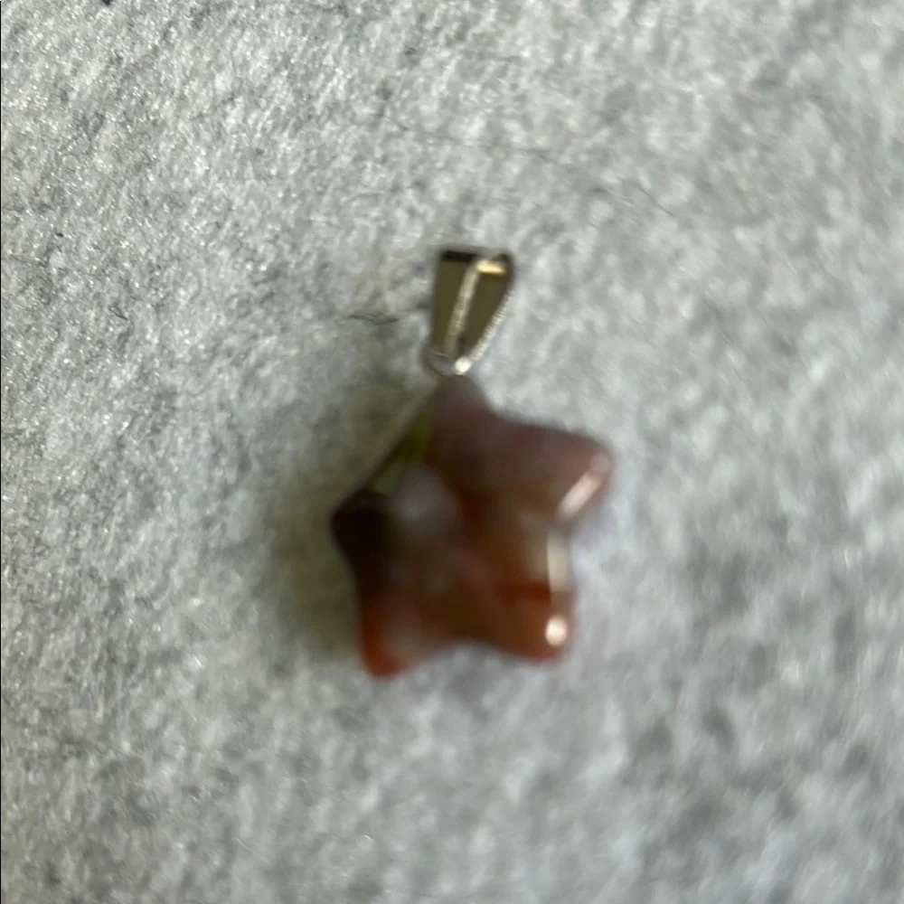 Mookaite Jasper Brown And White Star Glass Pendant